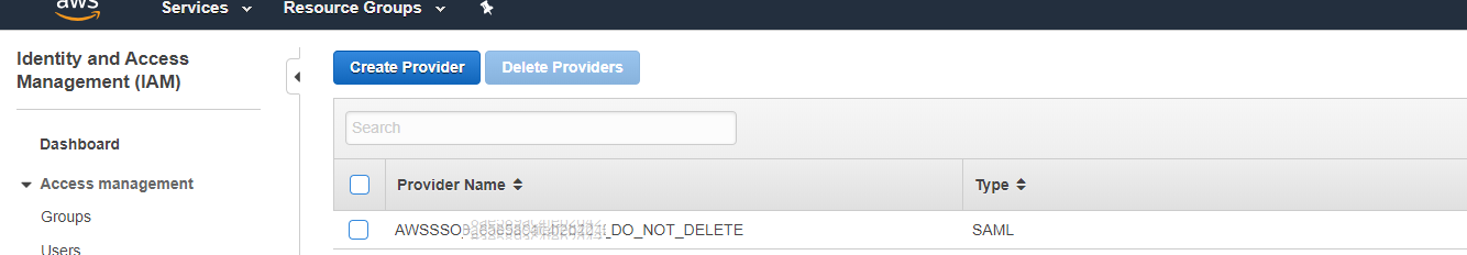IAM view of SSO provisioning